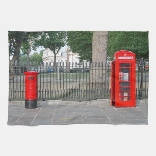 Londoner Telefonkabine und Postbox Geschirrtuch