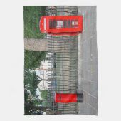 Londoner Telefonkabine und Postbox Geschirrtuch (Vertikal)