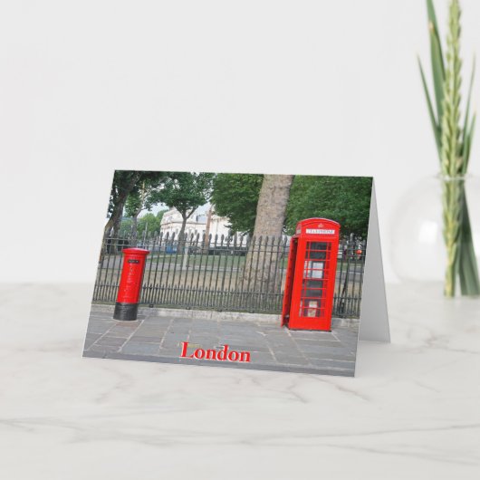 Londoner Telefonkabine und Postbox Karte (Vorderseite)