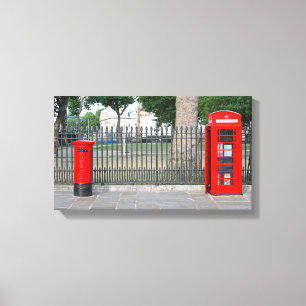 Londoner Telefonkabine und Postbox Leinwanddruck