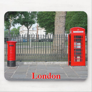 Londoner Telefonkabine und Postbox Mousepad