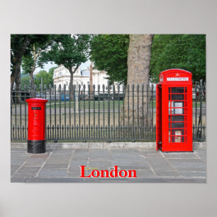 Londoner Telefonkabine und Postbox Poster