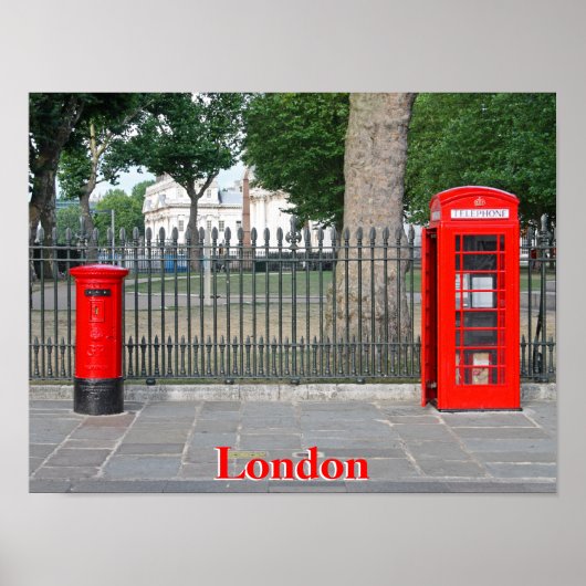 Londoner Telefonkabine und Postbox Poster (Vorne)