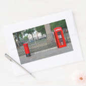 Londoner Telefonkabine und Postbox Rechteckiger Aufkleber (Umschlag)