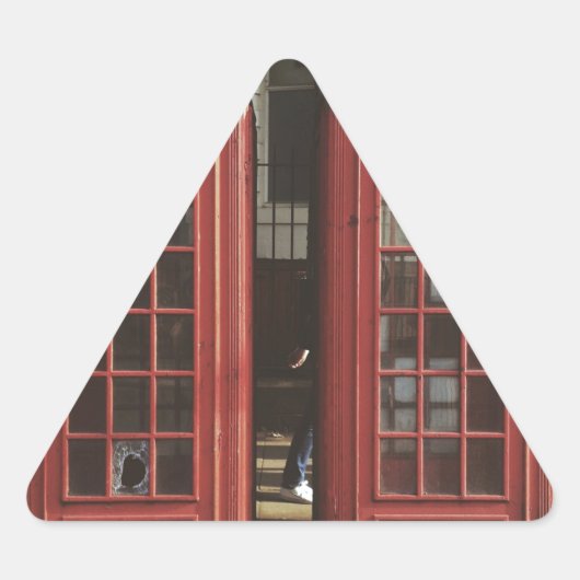 Londoner Telefonzelle Dreieckiger Aufkleber (Vorderseite)