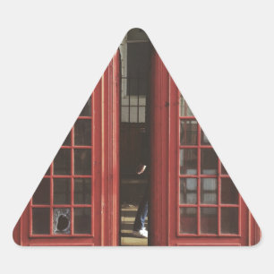 Londoner Telefonzelle Dreieckiger Aufkleber