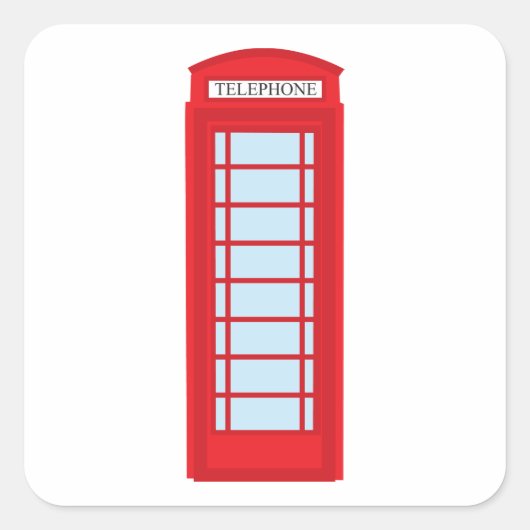 Londoner Telefonzelle Quadratischer Aufkleber (Vorderseite)