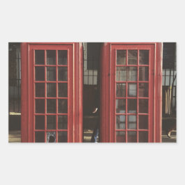 Londoner Telefonzelle Rechteckiger Aufkleber