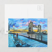 Londoner Themse Postkarte (Vorne/Hinten)