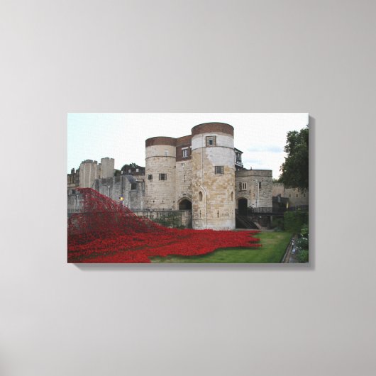 Londoner Turm mit Keramik Poppies - Leinwand (Vorderseite)