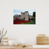Londoner Turm mit Keramik Poppies - Poster (Küche)