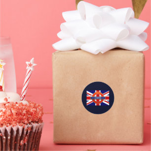 Londoner U-Bahn/England-Flagge Runder Aufkleber