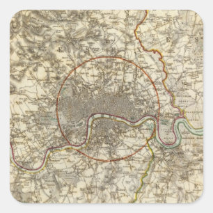 Londoner Umgebungen Quadratischer Aufkleber