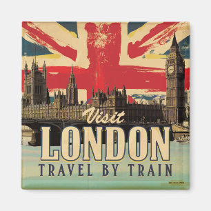 Londoner Vintage-Poster besuchen Magnet