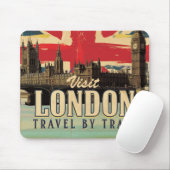 Londoner Vintage-Poster besuchen Mousepad (Mit Mouse)