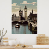 Londoner Vintage-Poster Poster (Küche)