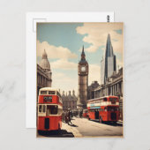 Londoner Vintage-Poster Postkarte (Vorne/Hinten)