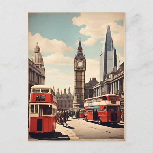 Londoner Vintage-Poster Postkarte (Vorderseite)