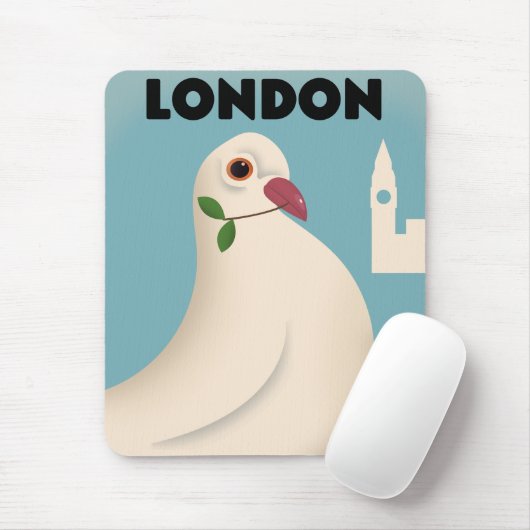 Londoner Vintages Reiseplakat. Mousepad (Mit Mouse)