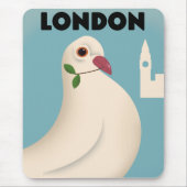Londoner Vintages Reiseplakat. Mousepad (Vorne)