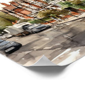 Londoner Vorstädter Wasserfarbenmaler Platz Poster (Ecke)