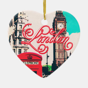 Londoner Wahrzeichen Vintage-Foto Keramik Ornament