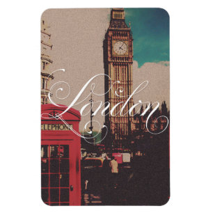 Londoner Wahrzeichen Vintage-Foto Magnet