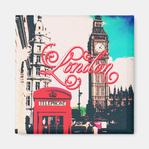 Londoner Wahrzeichen Vintage-Foto Magnet