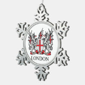 Londoner Wappen Schneeflocken Zinn-Ornament (Rechts)
