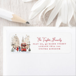 Londoner Weihnachtsstadt Watercolor City Scene-Adr