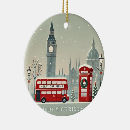 Londoner WeihnachtsWeihnachten | Big Ben & Festive Keramik Ornament (Rechts)