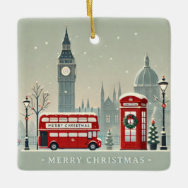 Londoner WeihnachtsWeihnachten | Big Ben & Festive Keramikornament