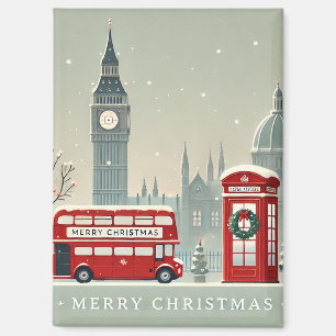 Londoner WeihnachtsWeihnachten   Big Ben & Festive Magnet