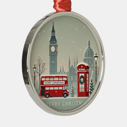 Londoner WeihnachtsWeihnachten | Big Ben & Festive Ornament Aus Metall (Rechts)