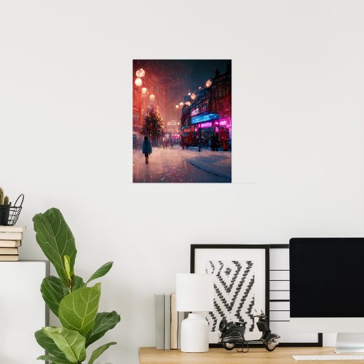 Londoner WeihnachtsWeihnachten Poster (Heimbüro)