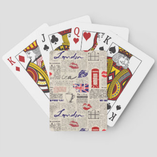 Londoner Zeitungsmuster Spielkarten