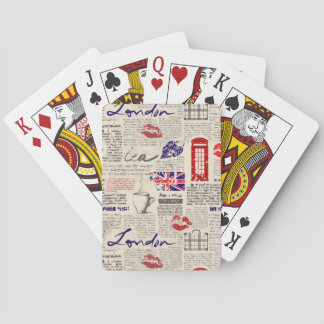 Londoner Zeitungsmuster Spielkarten