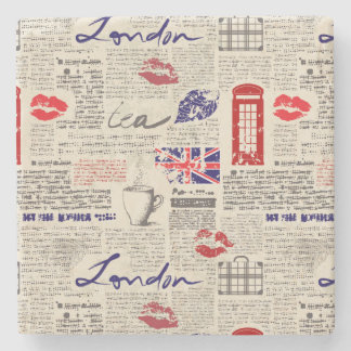 Londoner Zeitungsmuster Steinuntersetzer