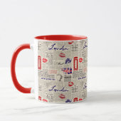 Londoner Zeitungsmuster Tasse (Links)
