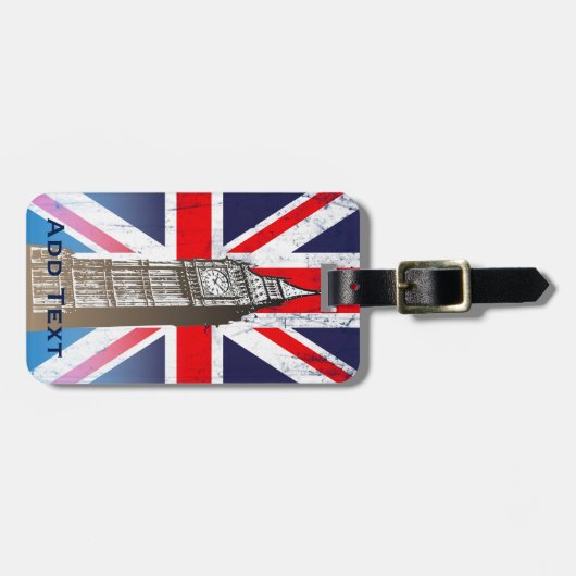 Londons Big Ben Gepäckanhänger (Vorderseite horizontal)