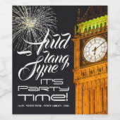 Londons Big Ben, Silvester Party Weinetikett (Einzelnes Label)
