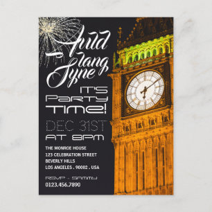 Londons Big Ben, Silvesterparty-Einladung Postkarte