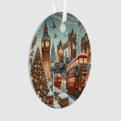 London's Festive Splendor - Vibrant Christmas Car Ornament (Vorderseite)
