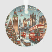 London's Festive Splendor - Vibrant Christmas Car Ornament (Rückseite)