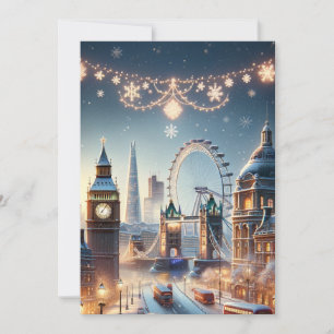 Londons festlicher Glanz - Eleganter Winter Feiertagskarte