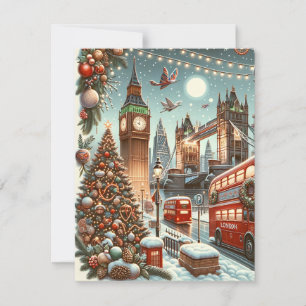 Londons festlicher Glanz - Lebendige Weihnachtskar Einladung