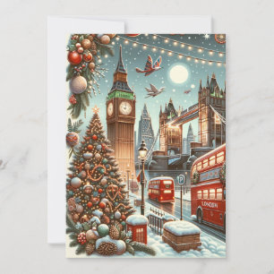 Londons festlicher Glanz - Lebendige Weihnachtskar Feiertagskarte