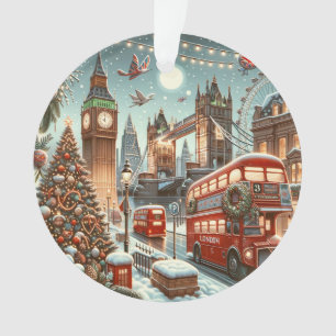 Londons festlicher Glanz - Lebendige Weihnachtskar Ornament