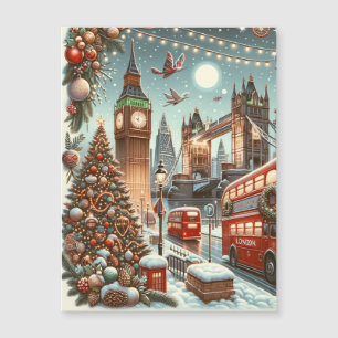 Londons festlicher Glanz - Lebendiger Weihnachtsma Magnetkarte