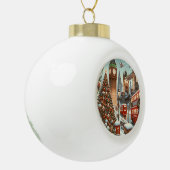 Londons festlicher Splendor - ein lebendiger Weihn Keramik Kugel-Ornament (Links)